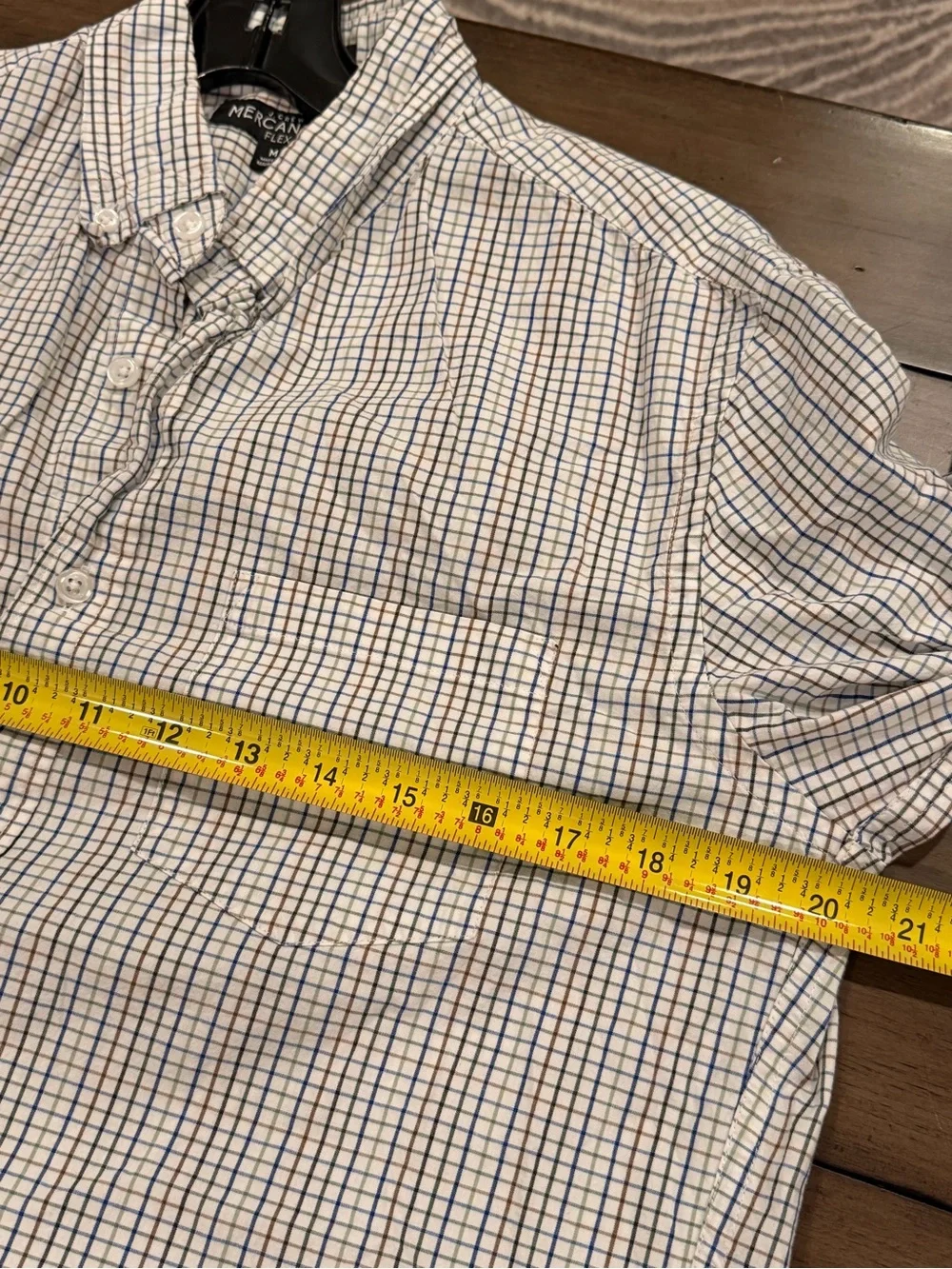J Crew Men’s Button Down Slim Flex White Blue Green Brown Check Shirt #497